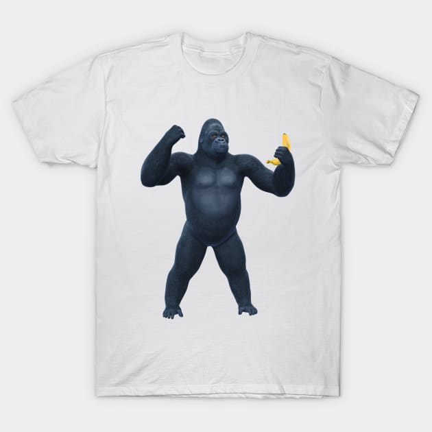 Gorilla Holding Banana T-Shirt by freestyle_T33S